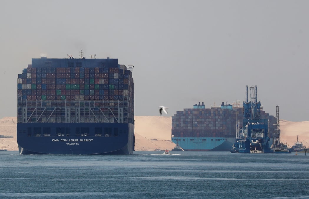 Travaux d'extension du canal de suez apres l'episode de l'ever given