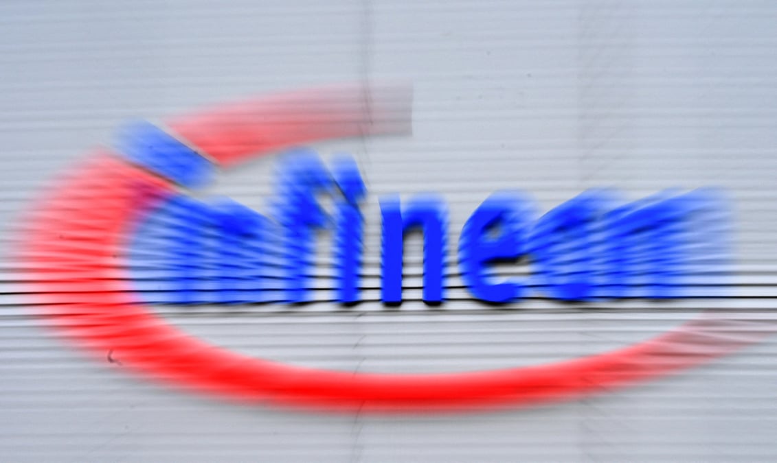 Le logo d'infineon a dresden en allemagne