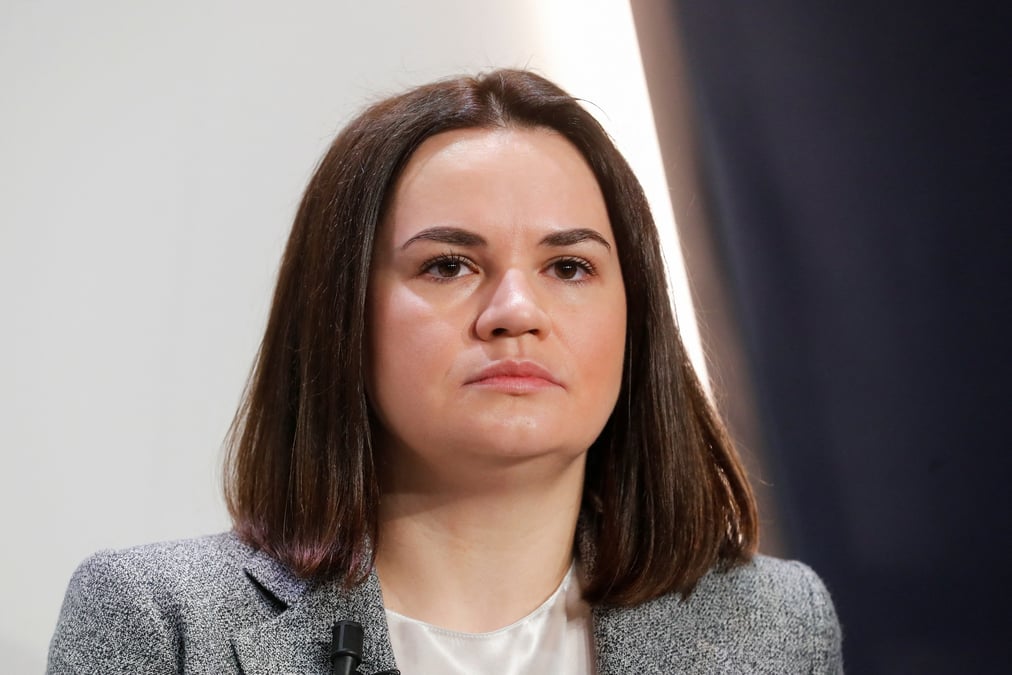 Opposante bielorusse en exil svetlana tikhanovskaia au forum economique mondial (wef) a davos