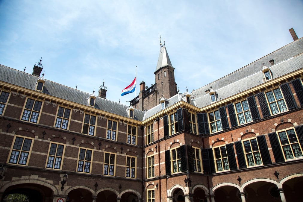 Le binnenhof, siege du gouvernement neerlandais, a la haye, aux pays-bas