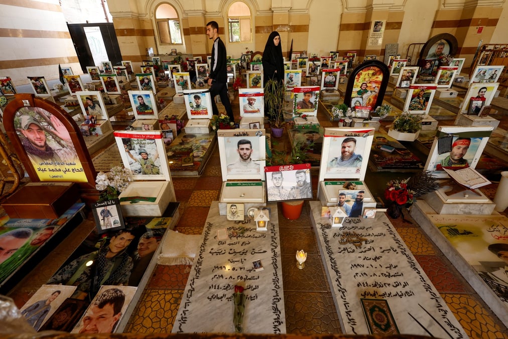 Un cimetiere dedie aux combattants libanais du hezbollah, a beyrouth