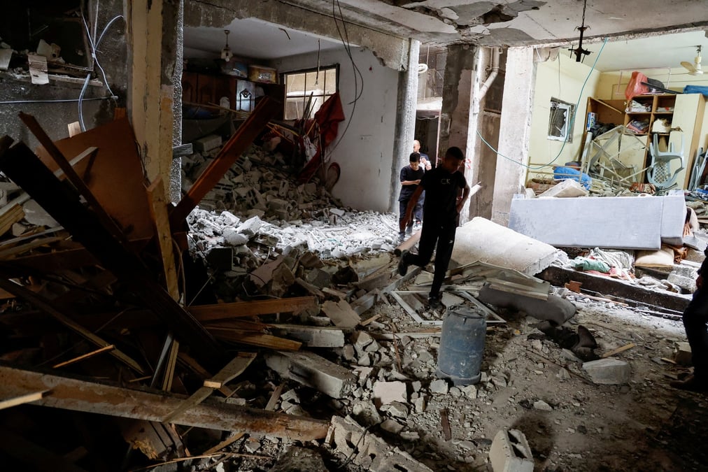 Consequences d'un raid israelien, a naplouse en cisjordanie