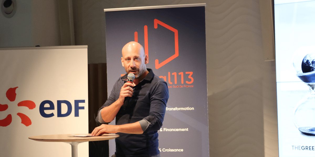 Ronnie Garcia, copilote de la factory Numérique responsable et durable de Digital 113 et dirigeant-fondateur d'OVEA, lors de la 9e édition de The Green IT Days, le 5 octobre à la Cité de l'Économie et des Métiers de Demain à Montpellier.