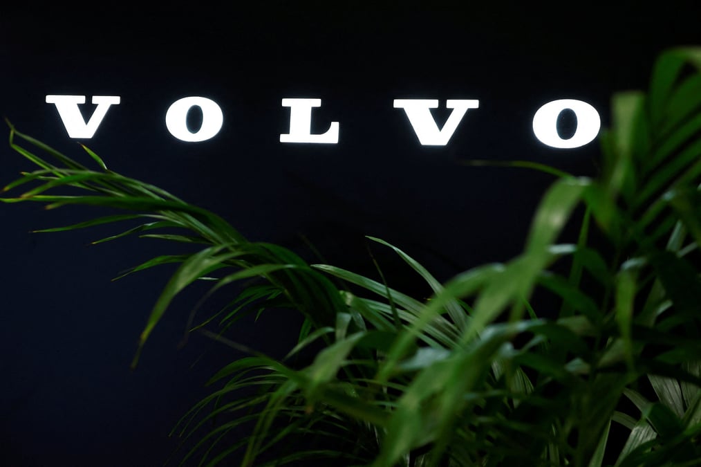 Logo de volvo au centre international d'expositions et de congres excel london
