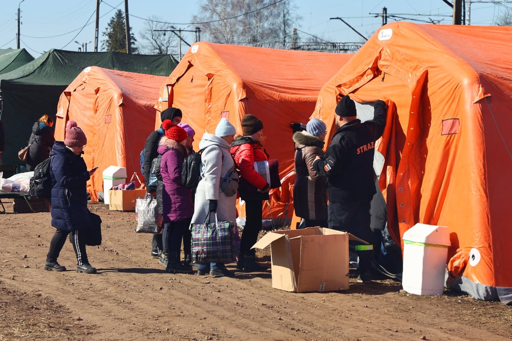 1,5 million de personnes entrees en pologne depuis l'invasion, selon la garde-frontiere