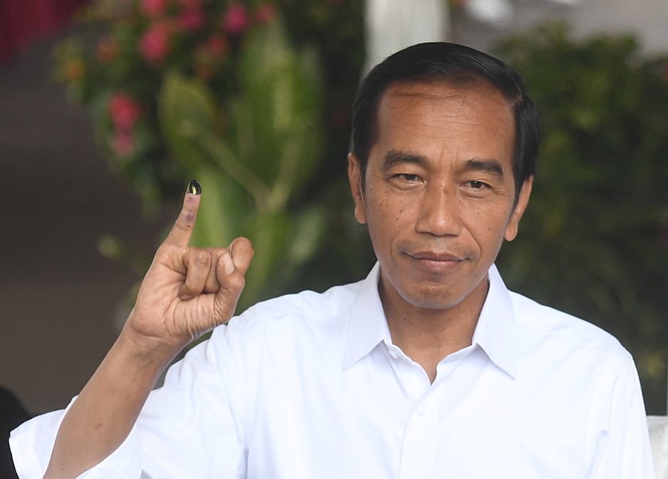 Le president indonesien widodo reelu avec 55,5% des voix