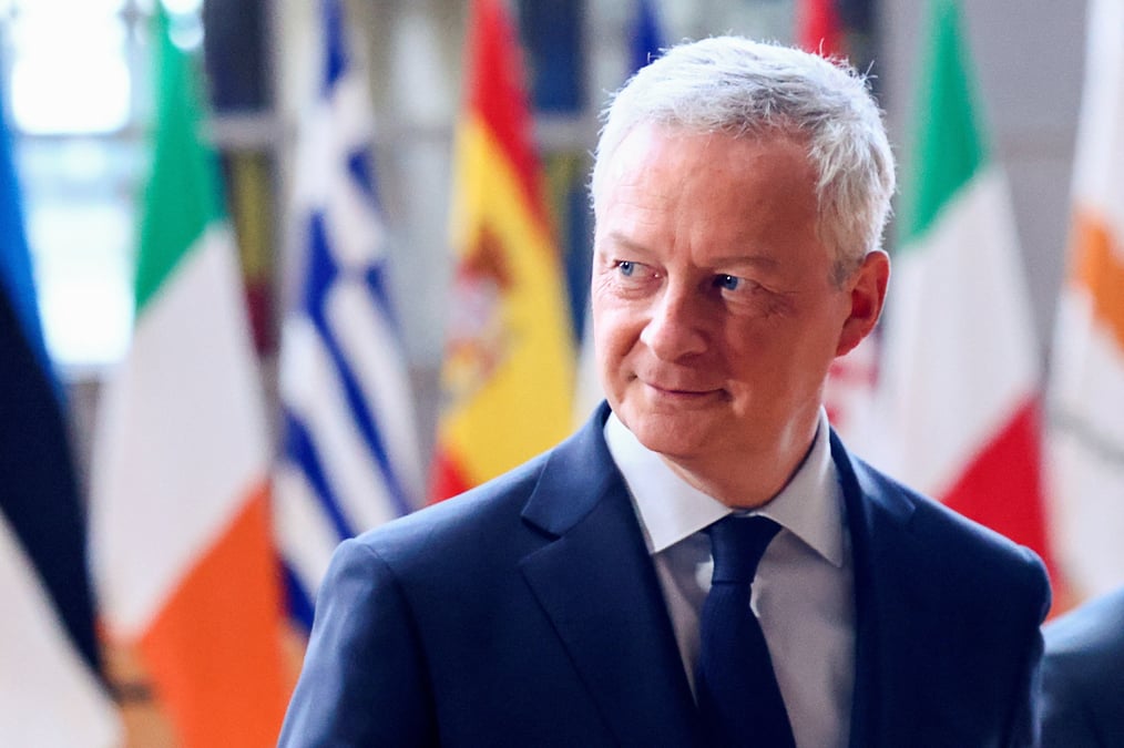 Le ministre francais des finances bruno le maire a bruxelles, belgique