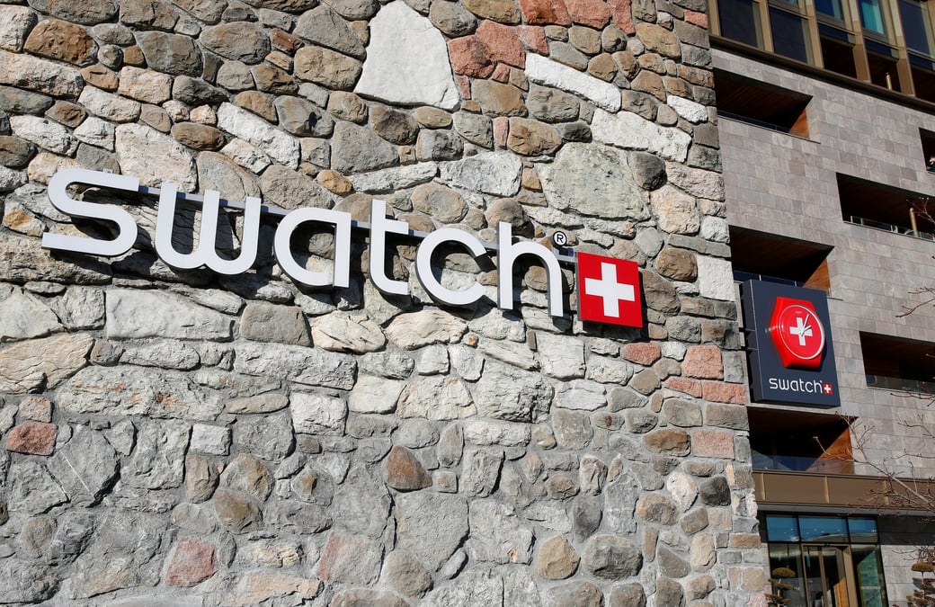 Le logo de swatch dans un magasin a buergenstock