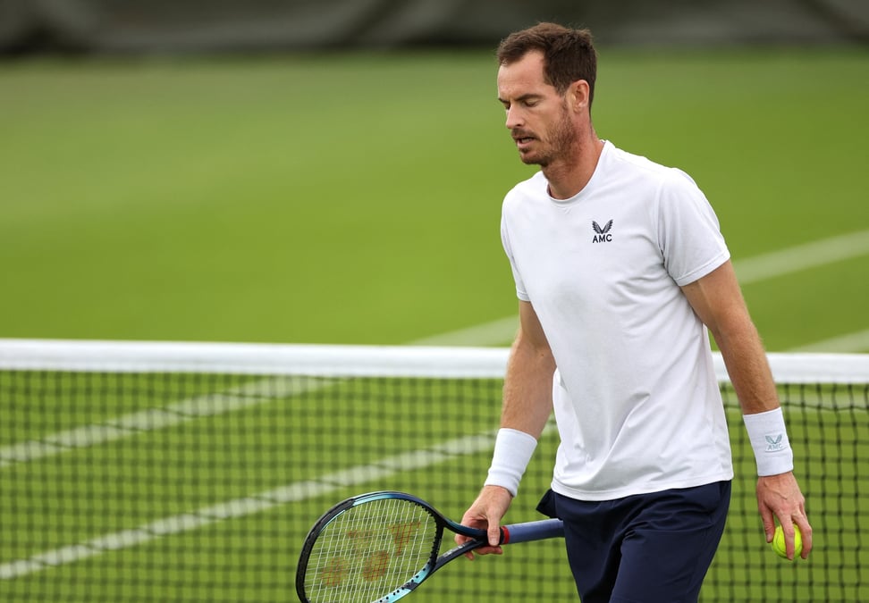 Andy murray lors d'une seance d'entrainement