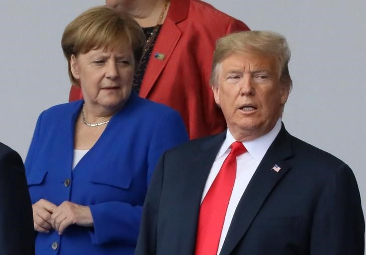 Entretien trump-merkel a bruxelles, apres les accusations us