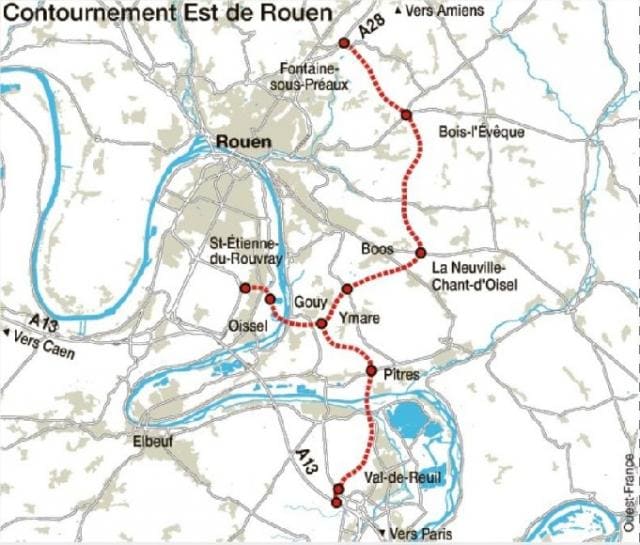 liaison A28/A13 Rouen