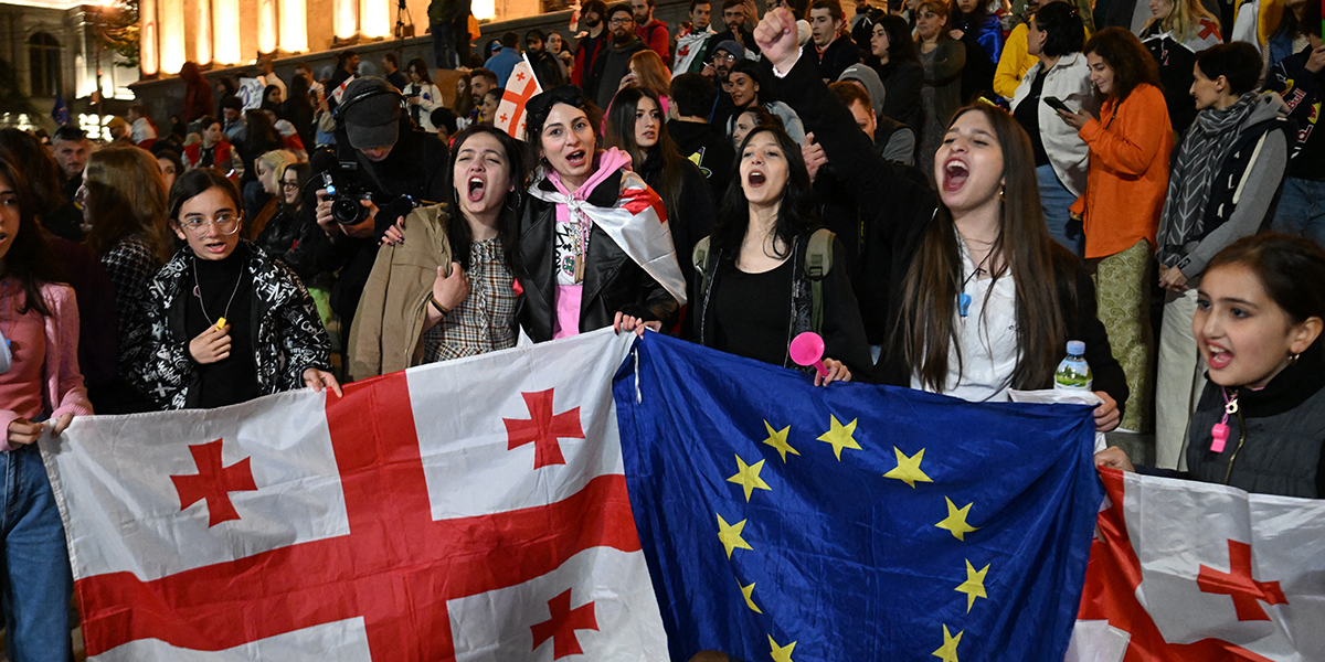Des milliers de manifestants tentent d’empêcher l’adoption d'une loi « sur l'influence étrangère » qui risque de compromettre leur avenir européen. (photo d'illustration)