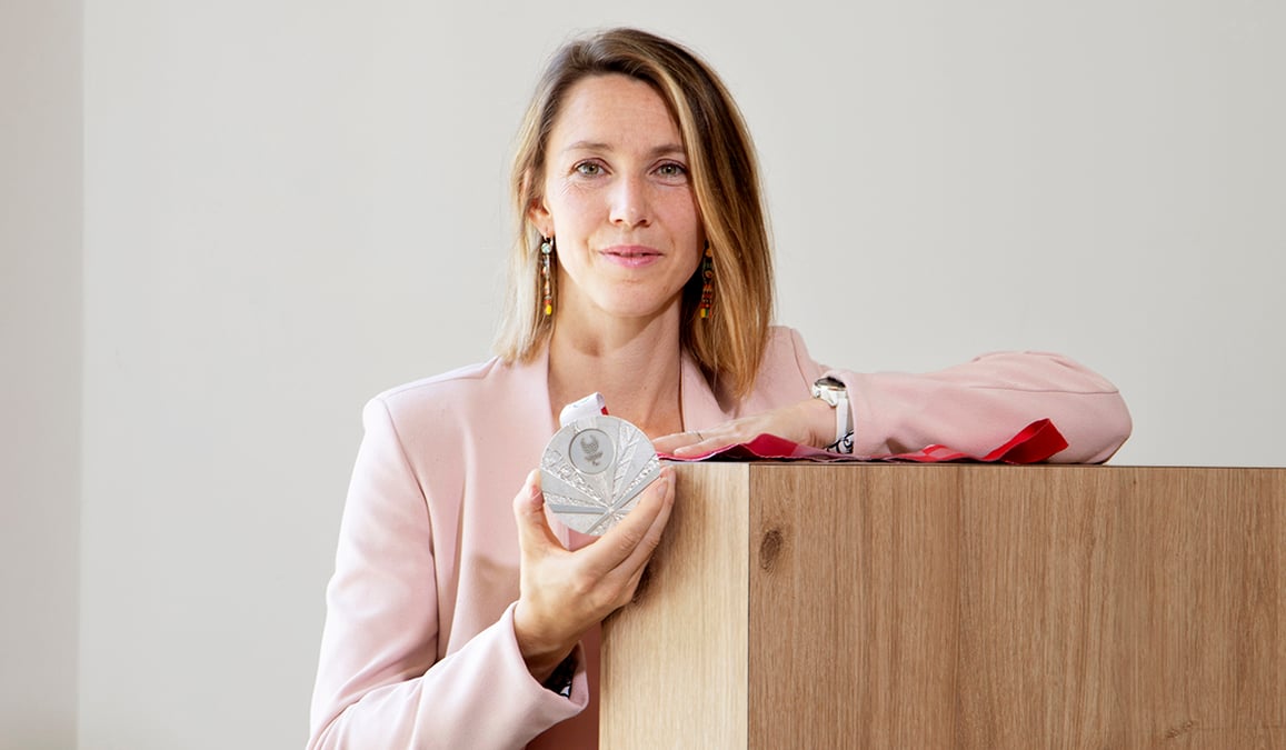 Marie-Amélie Le Fur, début juin avec la médaille d’argent remportée au saut en longueur à Tokyo en 2021.