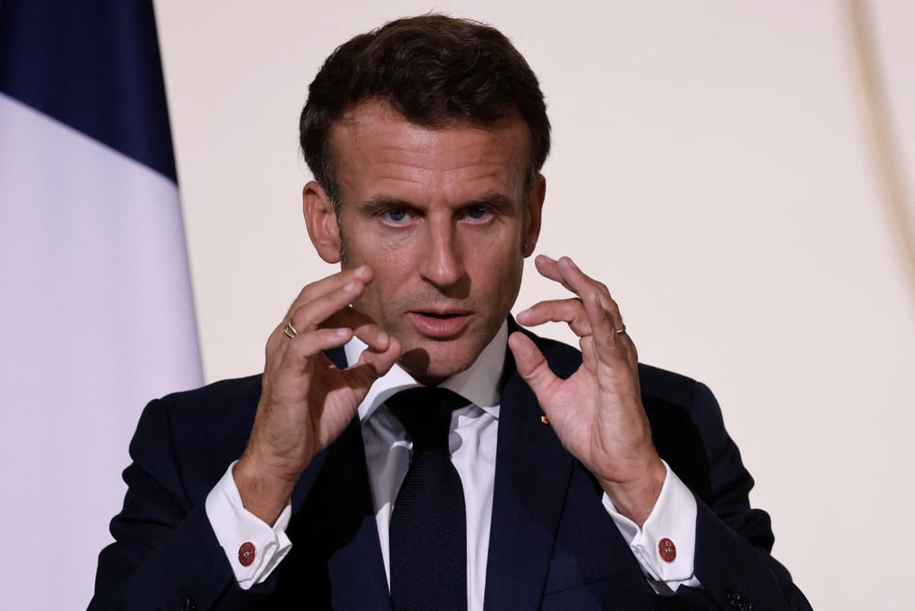 Photo d'archives: le president emmanuel macron prononce un discours a paris