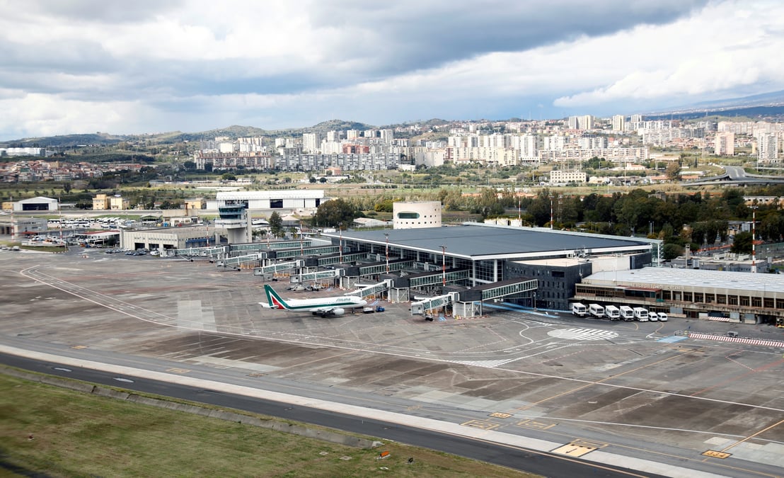 L'aeroport de catane-fontanaross a catane, en italie