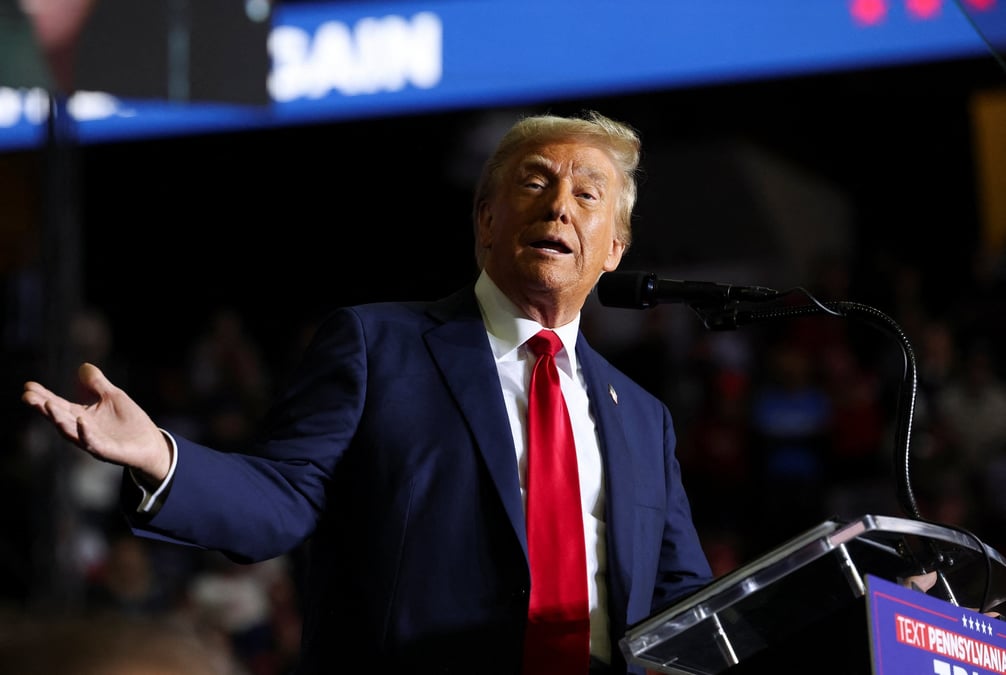Donald trump, assiste a un evenement de campagne, a allentown, en pennsylvanie