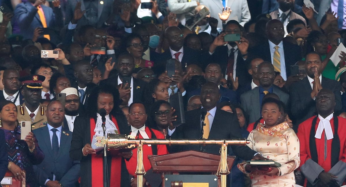 William ruto lors de la ceremonie officielle de prestation de serment a nairobi, au kenya