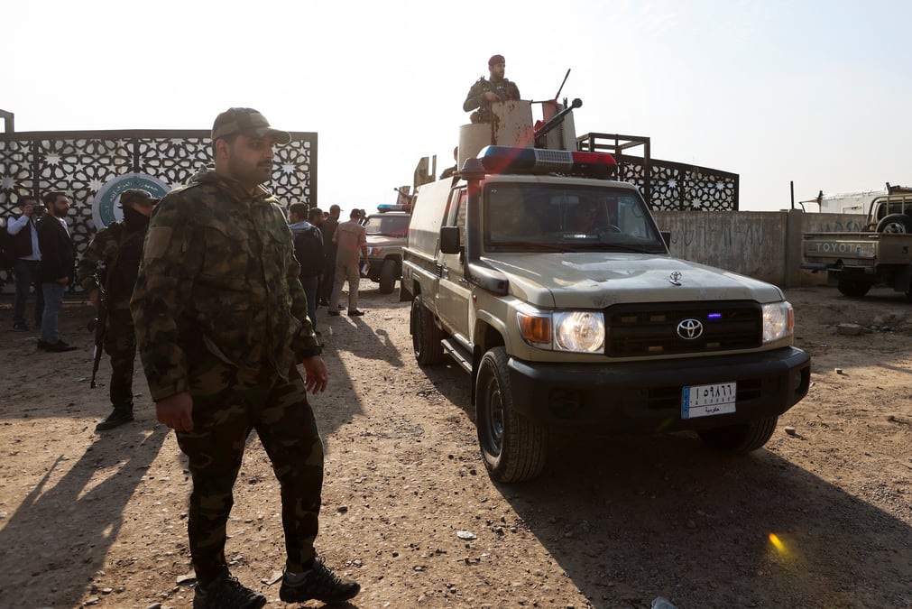 Des membres d'un groupe arme chiite irakien a bagdad