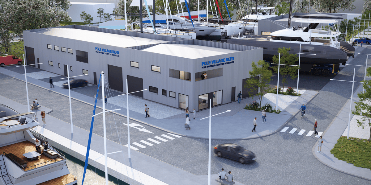 Le futur Pôle Village Refit, porté par cinq entreprises, pourrait être livré dans le courant de l'automne 2024 à Canet-en-Roussillon (Pyrénées-Orientales).