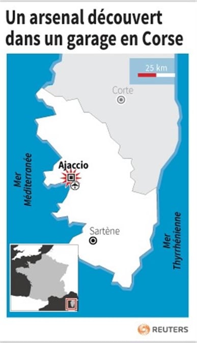 Une cache d'armes découverte dans un garage d'Ajaccio