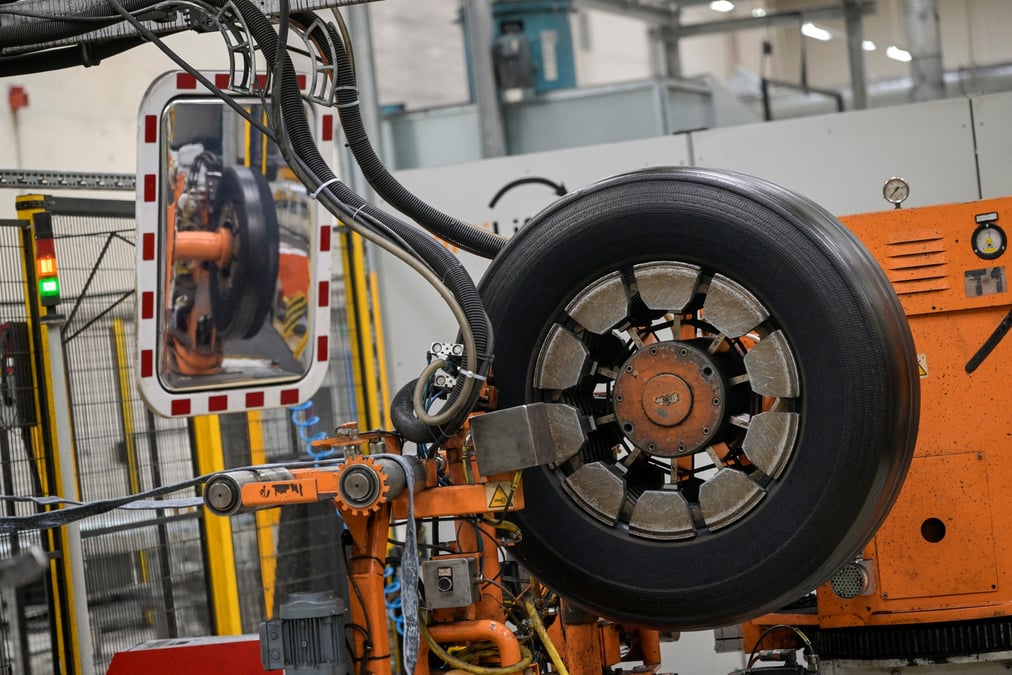 Une usine de retraitement de pneus continental