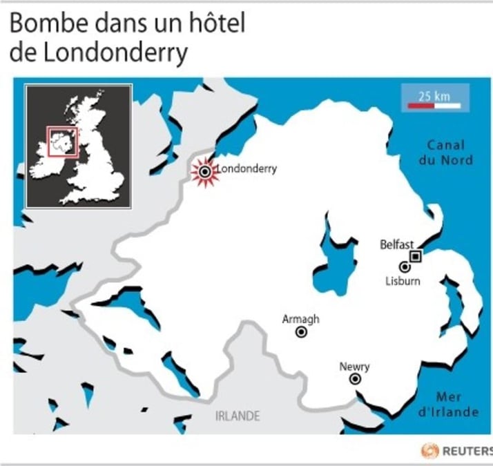 Une bombe explose dans un hôtel de Londonderry, pas de victime