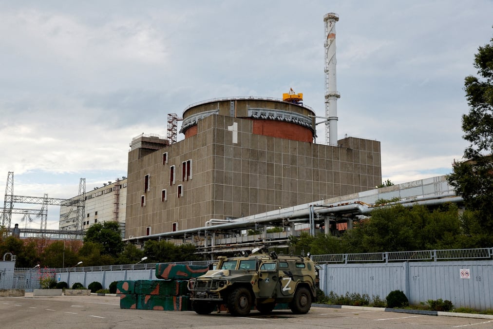 La centrale nucleaire de zaporijjia pres d'enerhodar, en ukraine