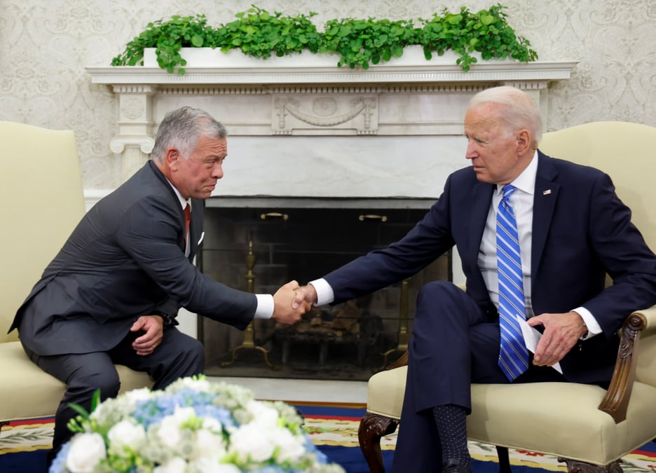 Biden a recu le roi jordanien pour discuter du moyen-orient