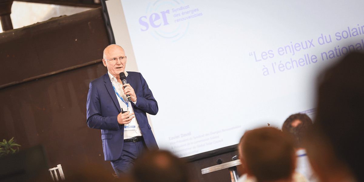 « L'industrie automobile a été l'industrie du 20e siècle, l'industrie solaire sera celle du 21e siècle ! », assure Xavier Daval, vice-président du Syndicat des énergies renouvelables (SER) et président de sa commission solaire, à Bordeaux le 25 juin 2024.