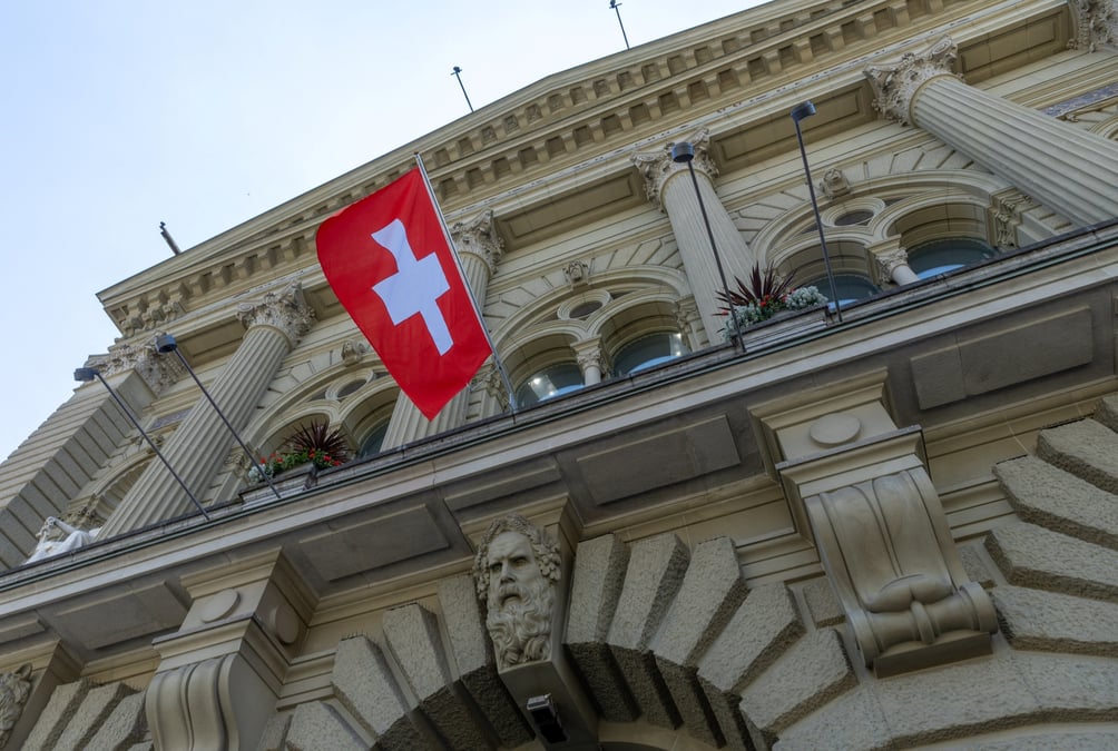 Photo d'illustration du drapeau suisse.