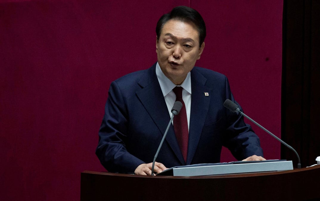 Le president sud-coreen yoon suk-yeol s'exprime sur le budget du gouvernement a l'assemblee nationale a seoul