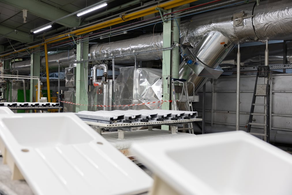 La PME toulousaine Eco-Tech Ceram a installé un système de récupér ation de chaleur fatale sur le site industriel de Villeroy & Boch à Valence d'Agen, comme le montre la photo ci-contre.