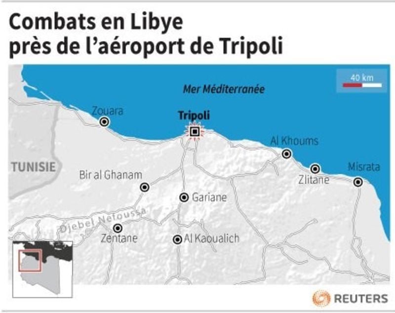 Des combats signalés aux abords de l'aéroport de Tripoli