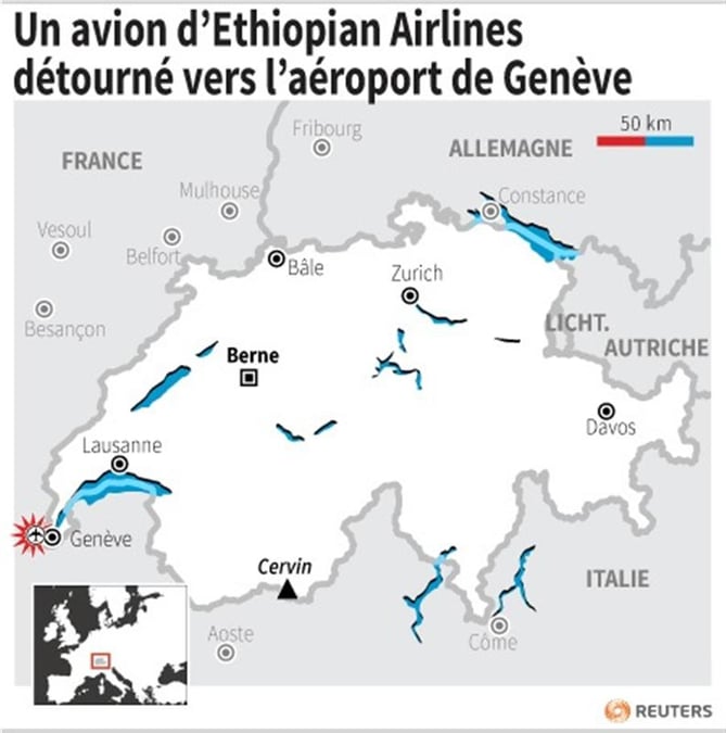 Un avion d'Ethiopian Airlines détourné vers l'aéroport de Genève