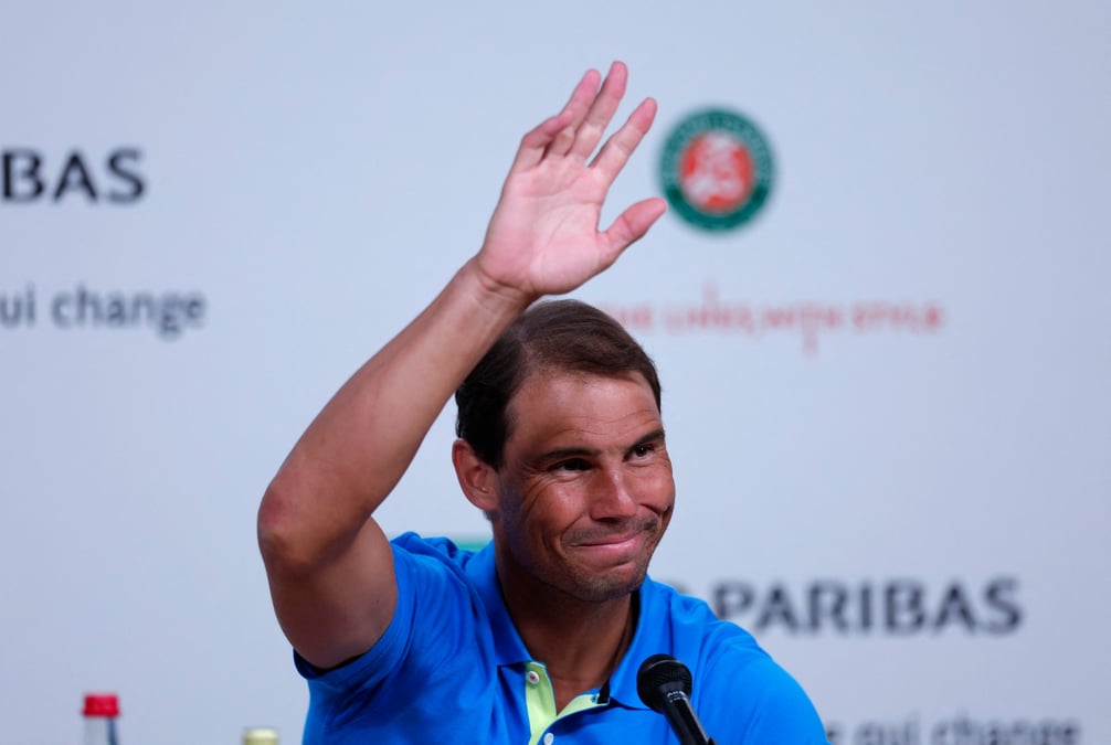 Rafael nadal lors d'une conference de presse