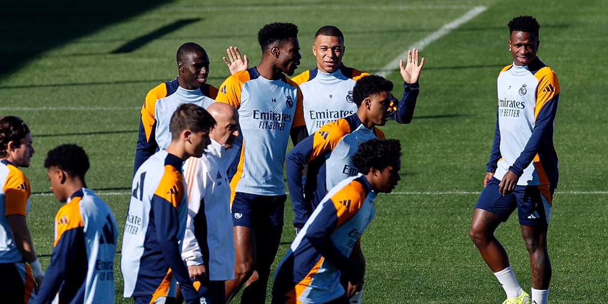 Kylian Mbappé était présent à l’entraînement à Madrid vendredi.