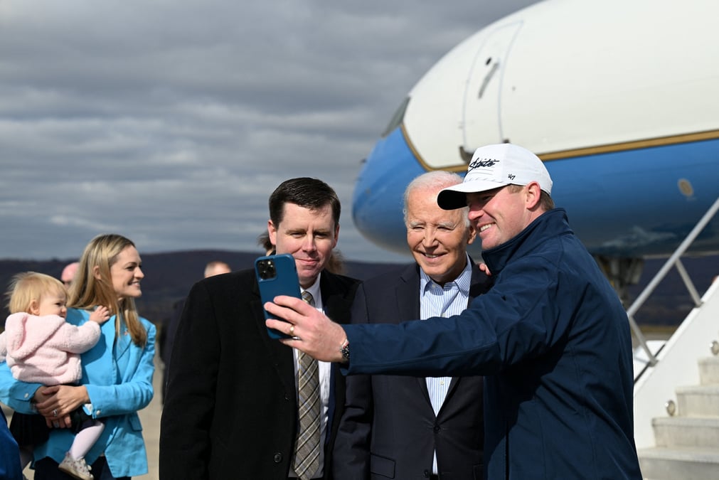 U.s. president biden visits his childhood hometown of scranton days before the u.s. presidential election
