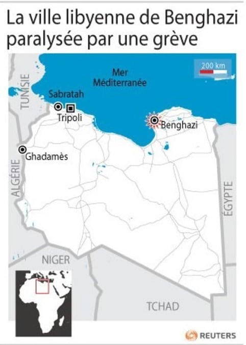 La deuxième ville de Libye, Benghazi, paralysée par une grève