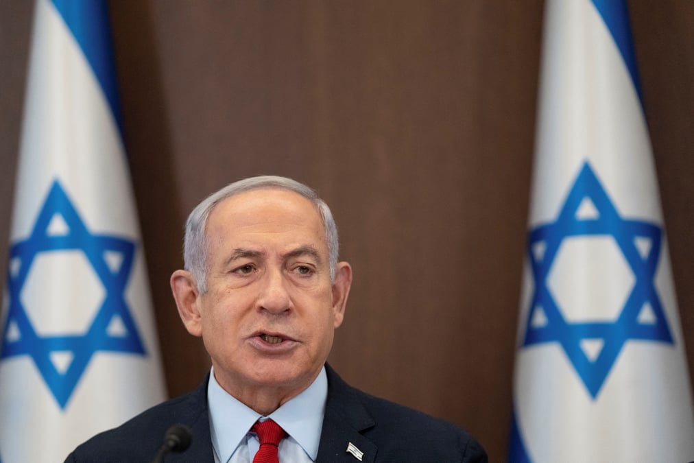 Le premier ministre israelien benjamin netanyahu lors d'une reunion du gouvernement a jerusalem