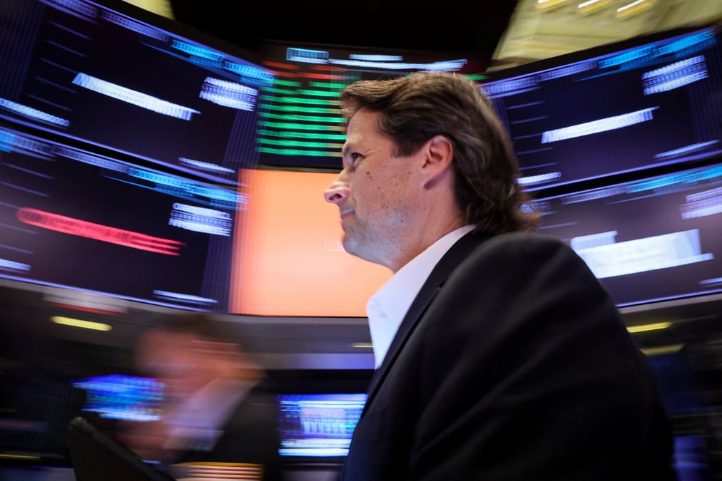 Un trader a la bourse de new york (nyse)