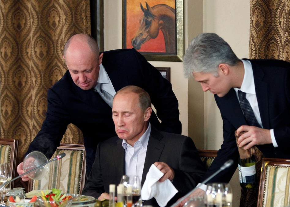 Photo d'archives d'evgeny prigozhin assistant vladimir poutine lors d'un diner au restaurant cheval blanc aux alentours de moscou