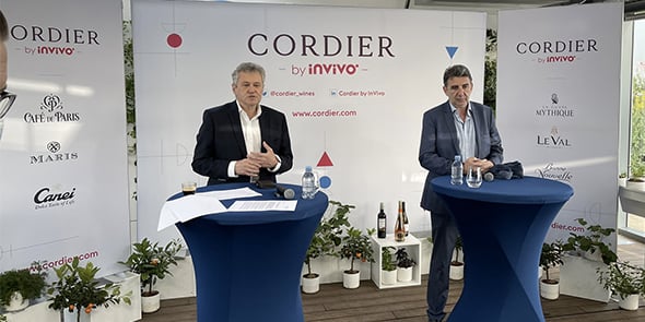 Thierry Blandinières, directeur général d'InVivo, et Philippe Leveau qui prend la direction de Cordier by InVivo.