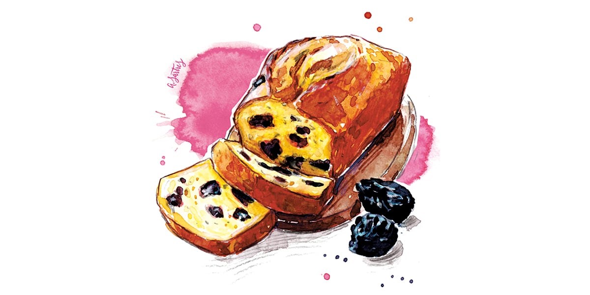 Le quatre-quarts aux pruneaux de Valentin Belbes.