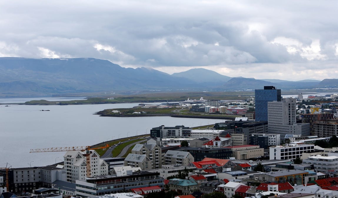 Vue generale de la ville de reykjavik