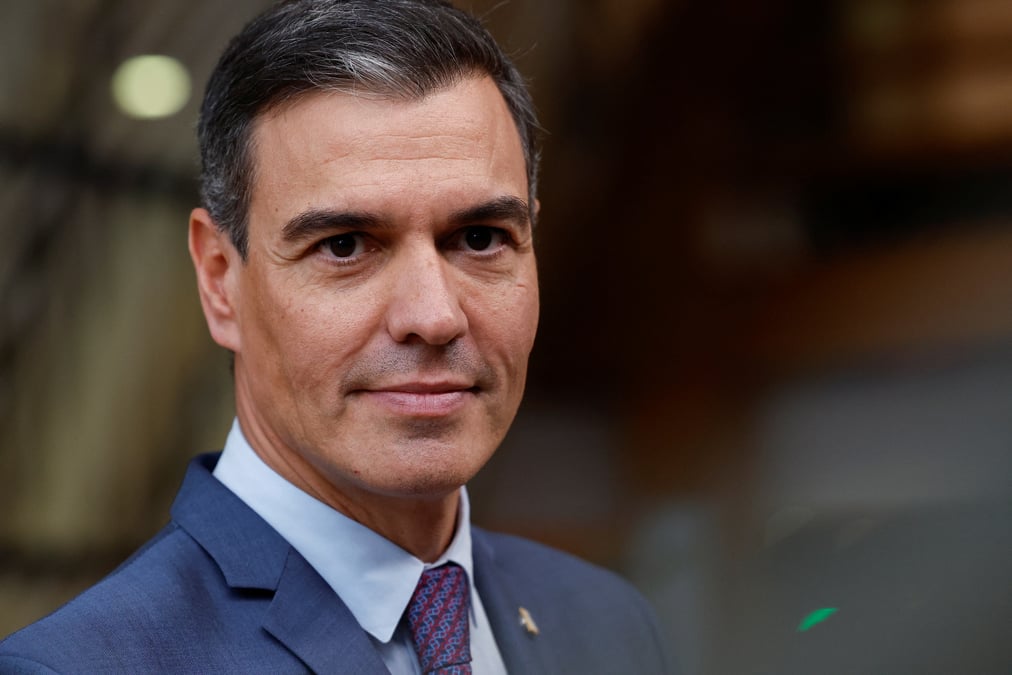 Le premier ministre pedro sanchez a un meeting de l'union europeenne a bruxelles