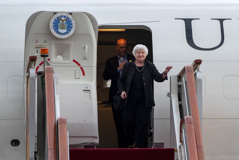 La secretaire americaine au tresor janet yellen visite la chine