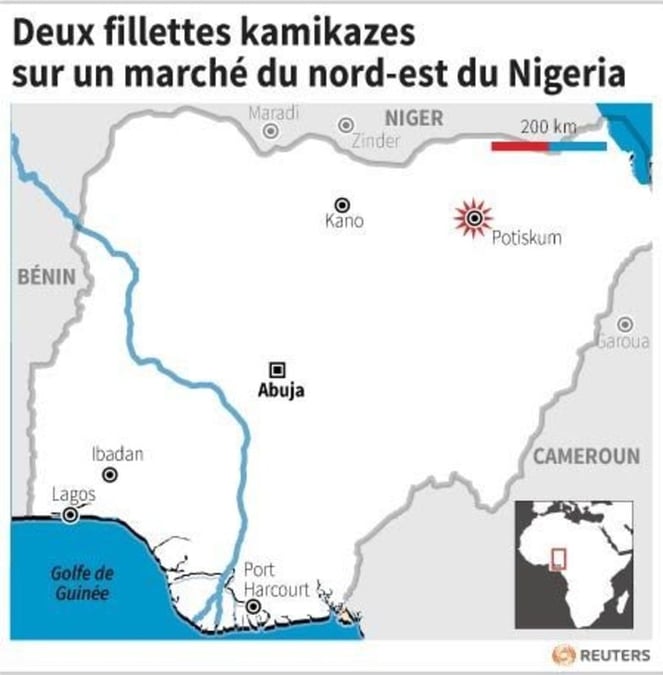 Deux fillettes kamikazes sur un marche du nord-est du nigeria