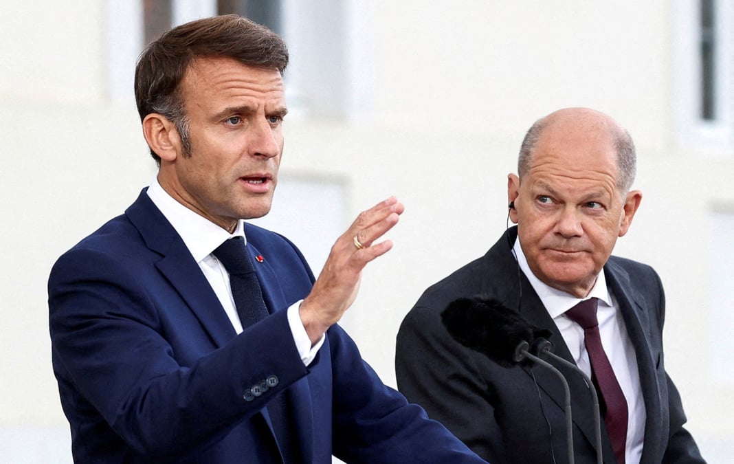 Le président français Emmanuel Macron et le chancelier allemand Olaf Scholz. (Photo d'illustration).