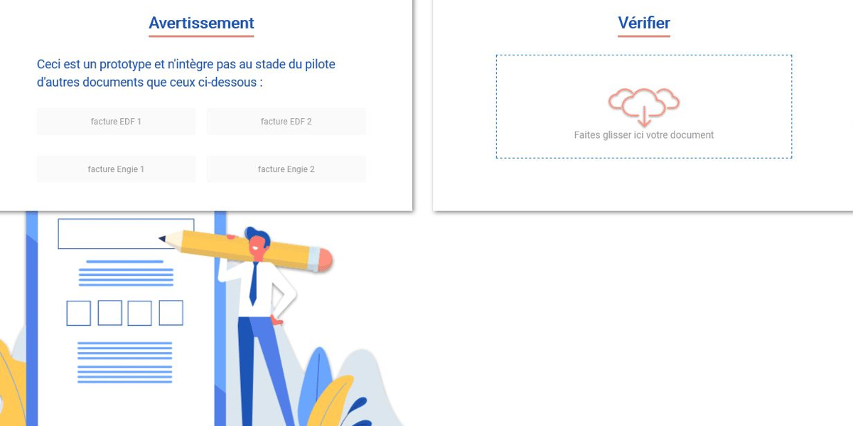Le premier service opérationnel est une plateforme sécurisée de vérification de documents certifiés, pour l'instant des factures EDF ou Engie.