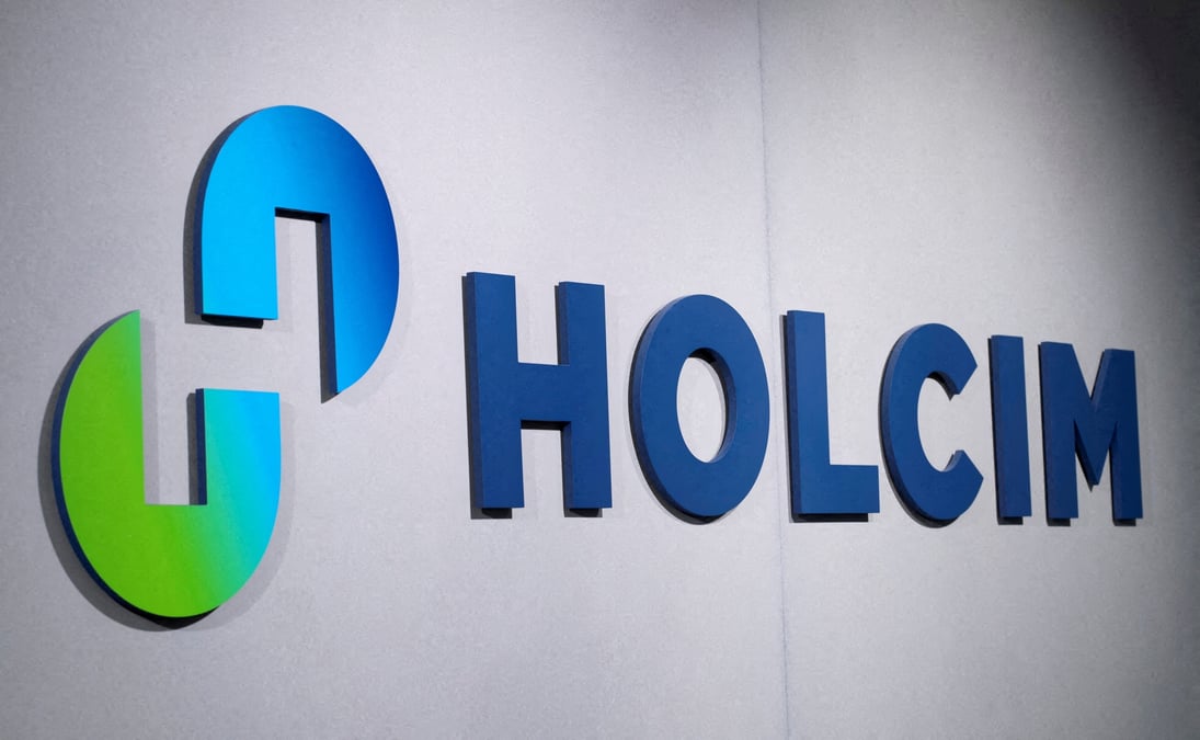 Le logo du cimentier suisse holcim est vu a zug, en suisse